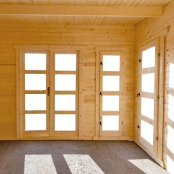 Abri bois massif 19,25m² avec cloison traité 40mm Gardy Shelter