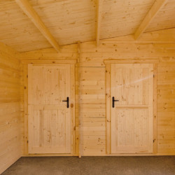 Abri bois massif 19,25m² avec cloison traité 40mm Gardy Shelter