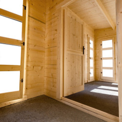 Abri bois massif 19,25m² avec cloison traité 40mm Gardy Shelter