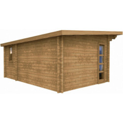 Abri bois massif 19,25m² avec cloison traité 40mm Gardy Shelter