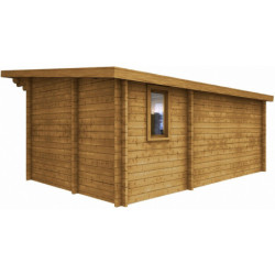 Abri bois massif 19,25m² avec cloison traité 40mm Gardy Shelter