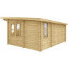 Abri en bois à toit plat 22m² - Madriers 40mm Gardy Shelter