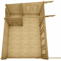 Abri en bois à toit plat 22m² - Madriers 40mm Gardy Shelter