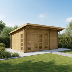 Abri monopente 22m² en bois massif traité 40mm Gardy Shelter