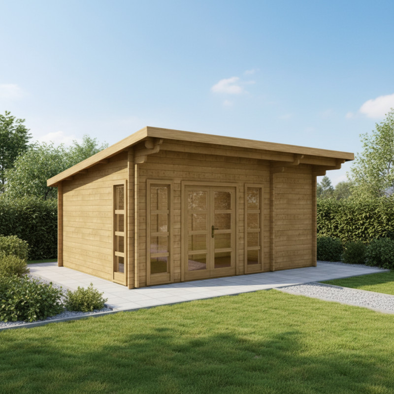 Abri monopente 22m² en bois massif traité 40mm Gardy Shelter