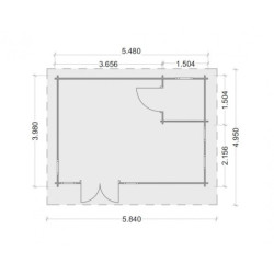 Abri monopente 22m² en bois massif traité 40mm Gardy Shelter