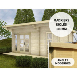 Chalet en bois massif 19m² Isolation madriers 100mm Gardy Shelter