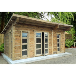 Abri en bois traité marron 19m² Parois 100mm Gardy Shelter