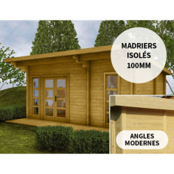 Abri en bois traité marron 19m² Parois 100mm Gardy Shelter