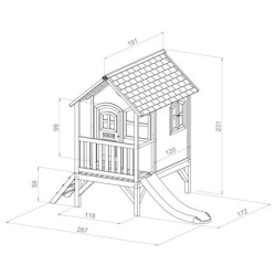 Cabane pour enfants en bois TOM 285x172x230cm AXI