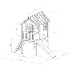 Cabane pour enfants en bois LAURA 315x172x270cm AXI