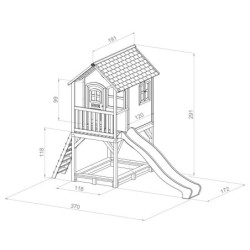 Cabane pour enfants en bois SARAH 373x172x290cm AXI
