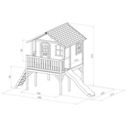 Cabane pour enfants en bois SOPHIE 377x200x274cm AXI