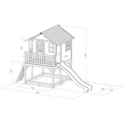 Cabane pour enfants en bois MARC 435x200x294cm AXI