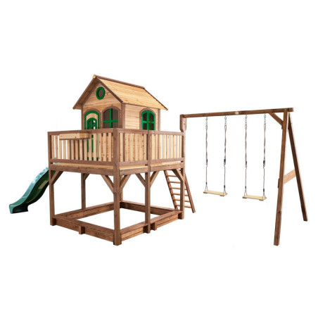 Cabane pour enfants en bois LIAM avec 2 balançoires 118x120x174cm AXI