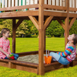 Cabane pour enfants en bois LIAM avec 2 balançoires 118x120x174cm AXI