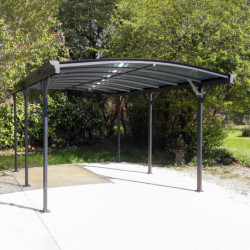 Carport en alu anthracite 3x5,05m + Toit polycarbonate 6mm X-METAL