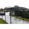 Carport en alu anthracite 3x5,05m + Toit polycarbonate 6mm X-METAL