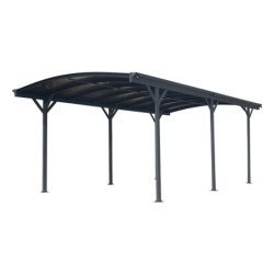 Carport en alu anthracite 3x5,05m + Toit polycarbonate 6mm X-METAL
