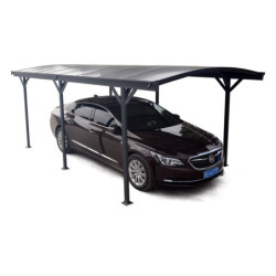 Carport en alu anthracite 3x5,05m + Toit polycarbonate 6mm X-METAL