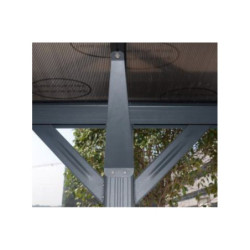 Carport en alu anthracite 3x5,05m + Toit polycarbonate 6mm X-METAL