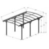 Carport en alu anthracite 3x5,05m + Toit polycarbonate 6mm X-METAL