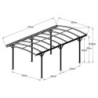Carport en alu anthracite 3x5,76m et polycarbonate 6mm X-METAL