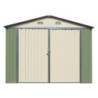 Garage double en metal vert pâle 18m² + kit d'ancrage X-METAL