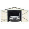 Garage double en metal vert pâle 18m² + kit d'ancrage X-METAL