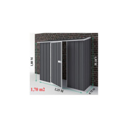 Abri en métal 1,70m² finition Colorbond gris Compact - Easyshed