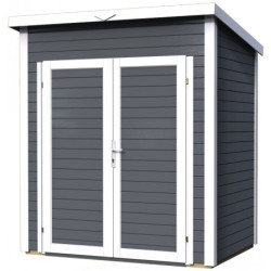 Abri en bois traité et peint gris Skur 1 de 2,19m² + plancher Baltic