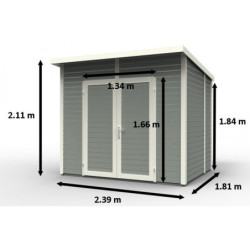 Abri en bois traité anthracite 4,31m² Skur 4 + plancher Baltic