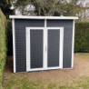 Abri en bois traité anthracite 4,31m² Skur 4 + plancher Baltic
