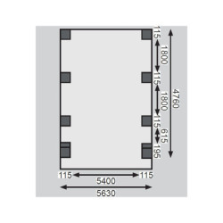 Carport 2 voitures en bois autoclave 40,2m² à 2 arcs Karibu
