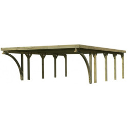 Carport 2 voitures en bois autoclave 40,2m² à 2 arcs Karibu