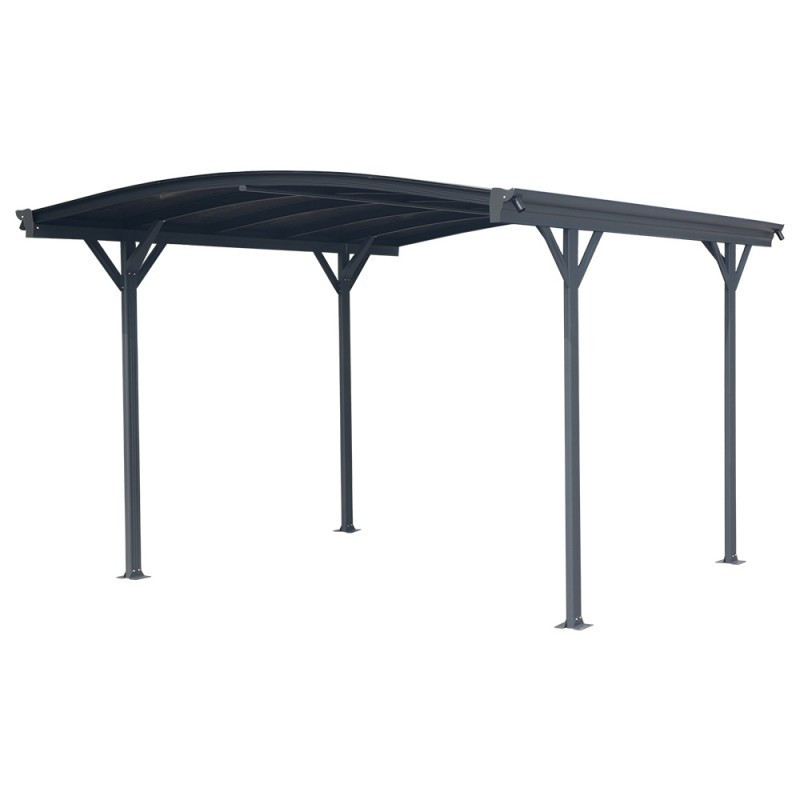 Carport en alu anthracite 3x3,63m + polycarbonate 6mm X-METAL