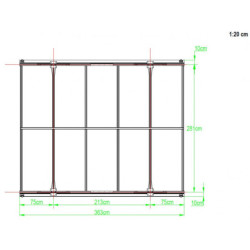 Carport en alu anthracite 3x3,63m + polycarbonate 6mm X-METAL