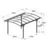 Carport en alu anthracite 3x4,3m + Toit polycarbonate 6mm X-METAL
