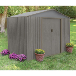 Abri de jardin métal 4,72m² de 261x181XH.198cm imitation bois