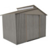 Abri de jardin métal avec puit de lumière 5,44m² imitation bois