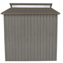Abri de jardin métal avec puit de lumière 5,44m² imitation bois