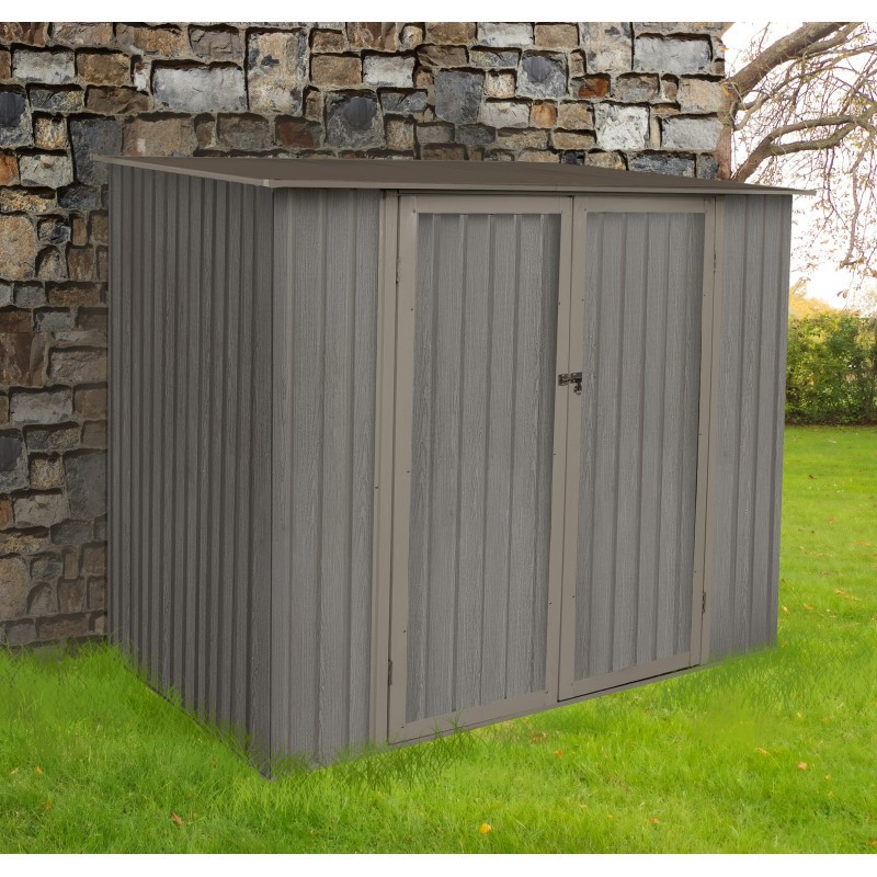 Abri en métal monopente 3,17m² imitation bois vieilli