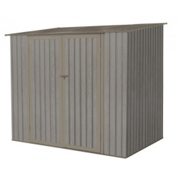 Abri en métal monopente 3,17m² imitation bois vieilli