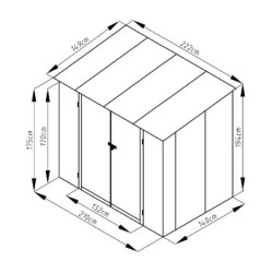 Abri en métal monopente 3,17m² imitation bois vieilli