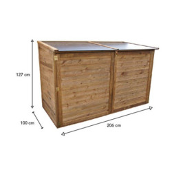 Coffre de jardin en bois autoclave Trocadero 2000L