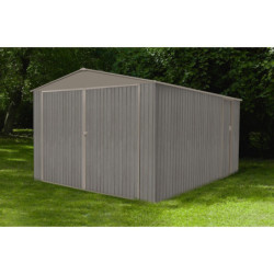 Garage en métal pour 1 voiture 17,47m² imitation bois vieilli