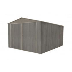 Garage en métal pour 1 voiture 17,47m² imitation bois vieilli