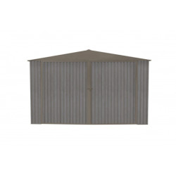 Garage en métal pour 1 voiture 17,47m² imitation bois vieilli