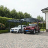 Carport double en alu anthracite et polycarbonate 6mm X-METAL
