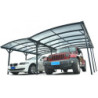 Carport double en alu anthracite et polycarbonate 6mm X-METAL